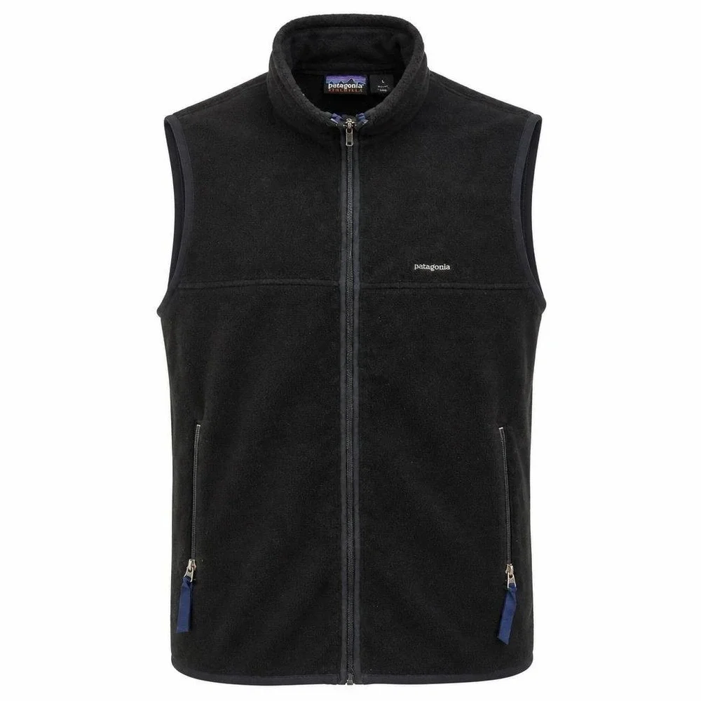 VTG Patagonia Synchilla Vest Mens L Black Full Zip Fleece Outdoor Gorpcore Hike